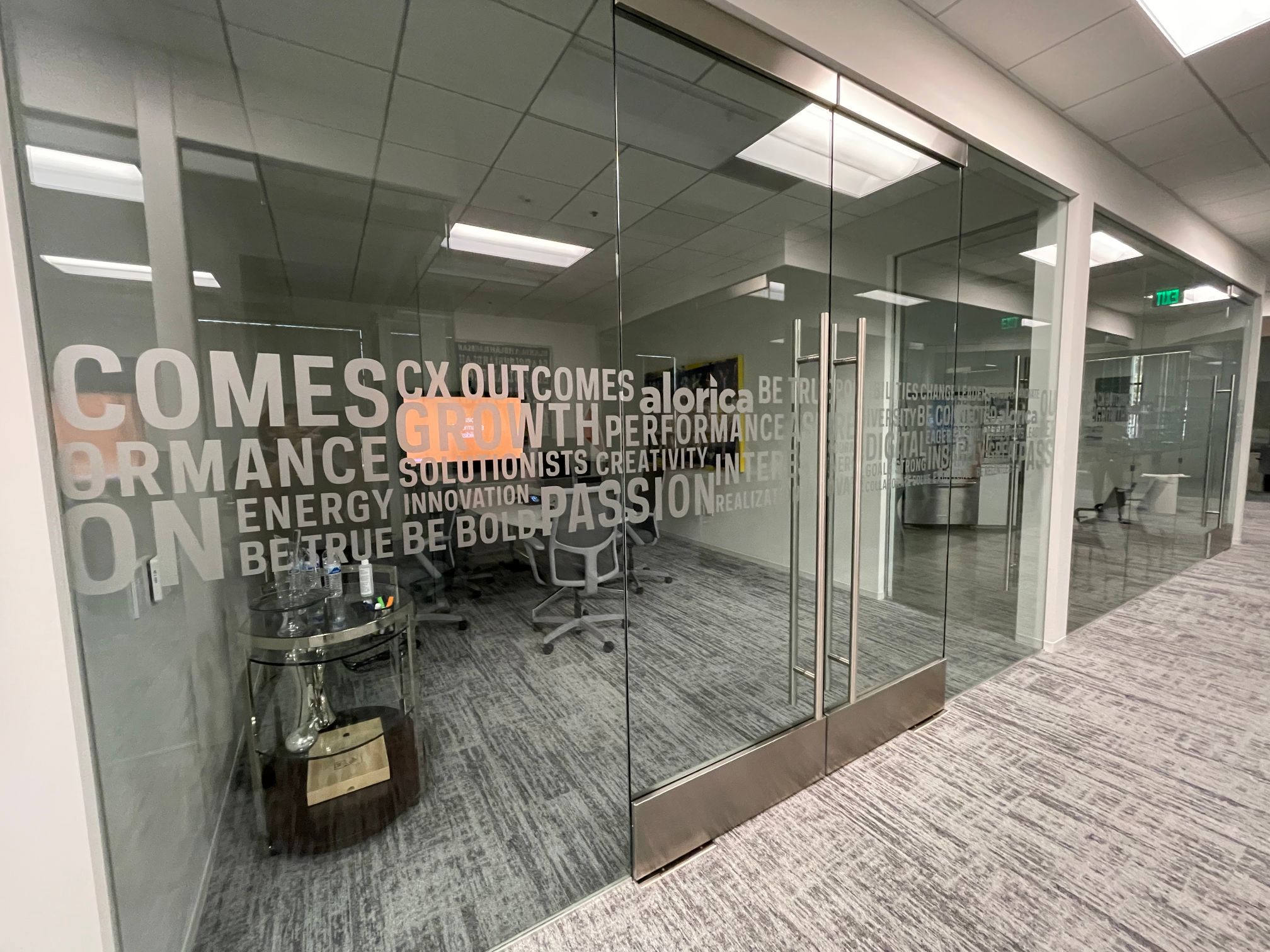 etched and frosted glass graphics in Irvine CA