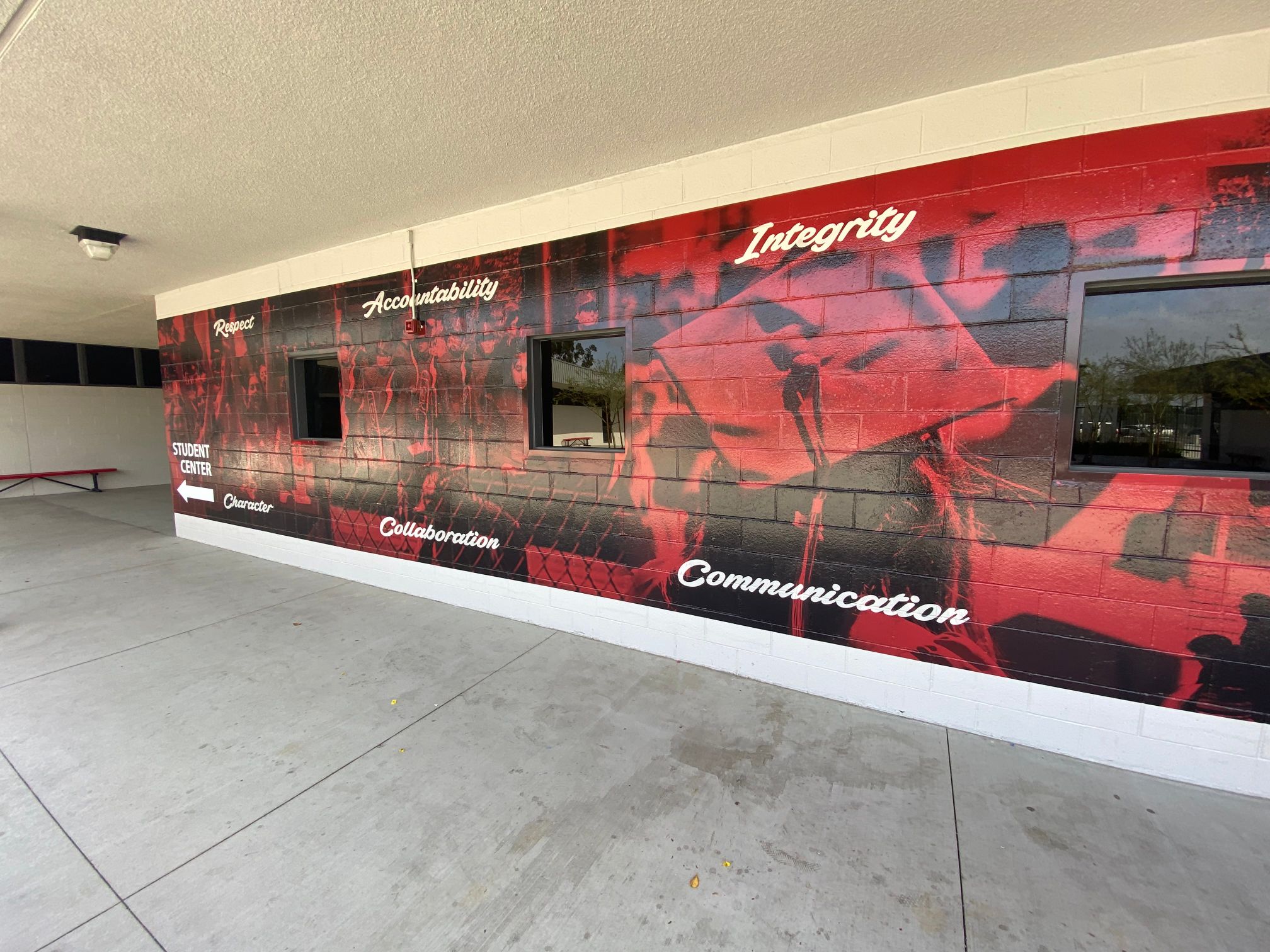 Custom Block Wall Wraps and Graphics Motivate Students at Schools in Orange Co
