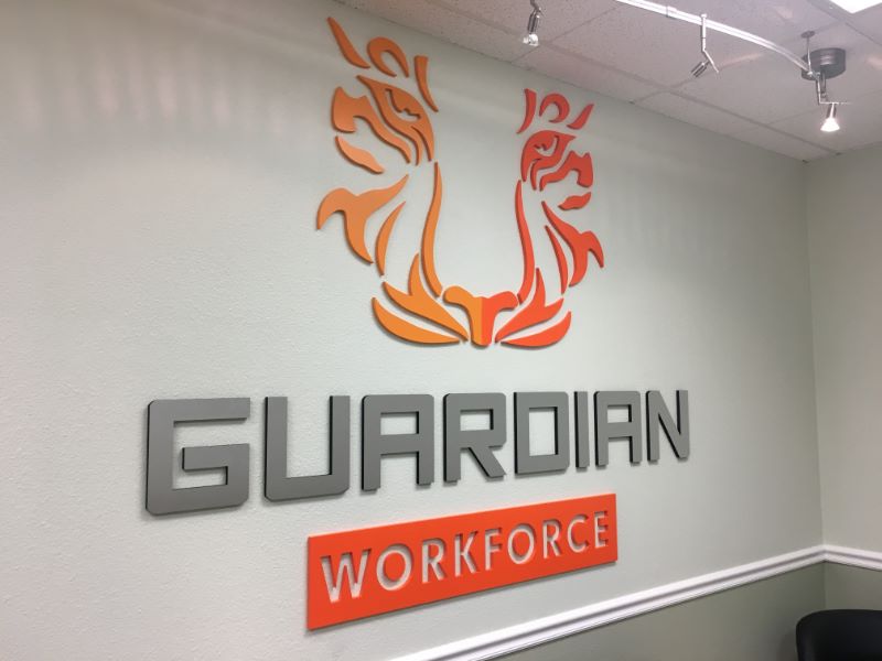 mixed media lobby signs in Orange County CA
