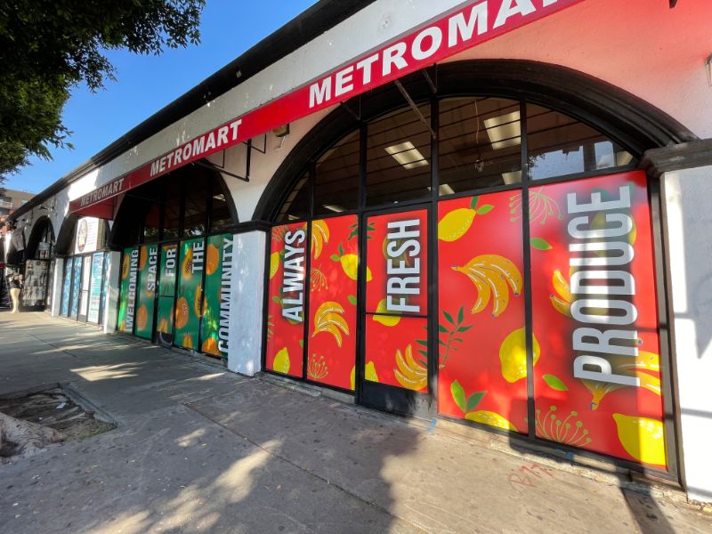 Window Wraps and Graphics Attract More Customers to Metro Mart in Los Angeles CA