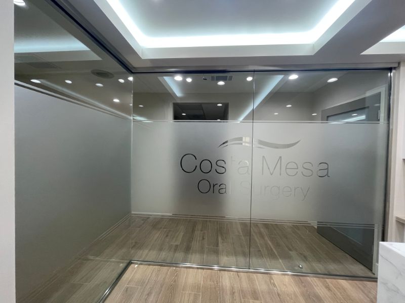 frosted glass graphics in Costa Mesa.