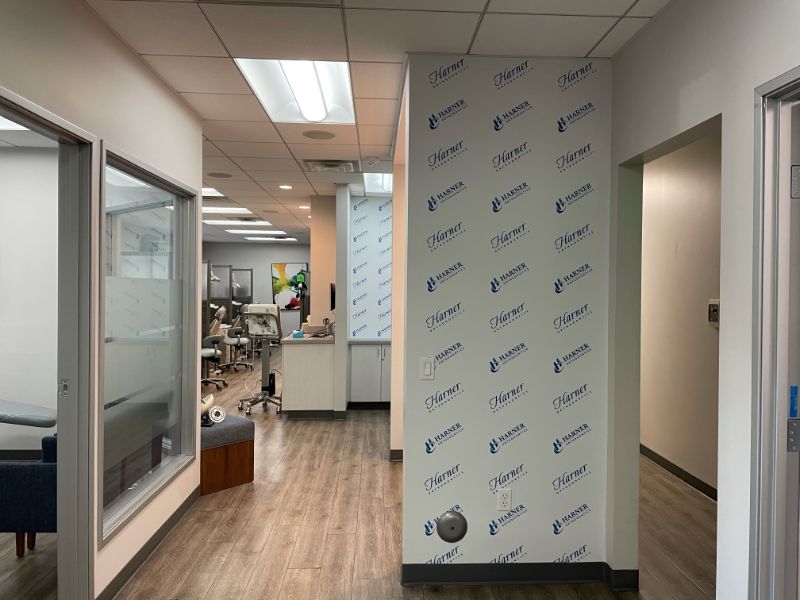 step & repeat printed wallpaper in Orange County CA