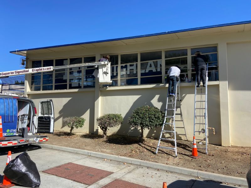 Perforated Window Graphics Allow Orange County CA School to Show Spirit