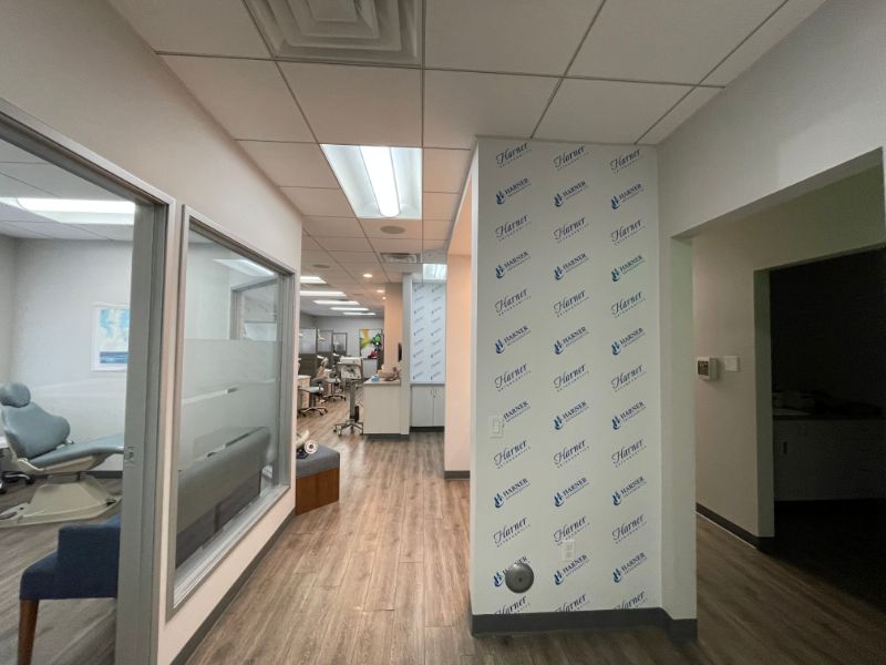 step & repeat printed wallpaper in Orange County CA
