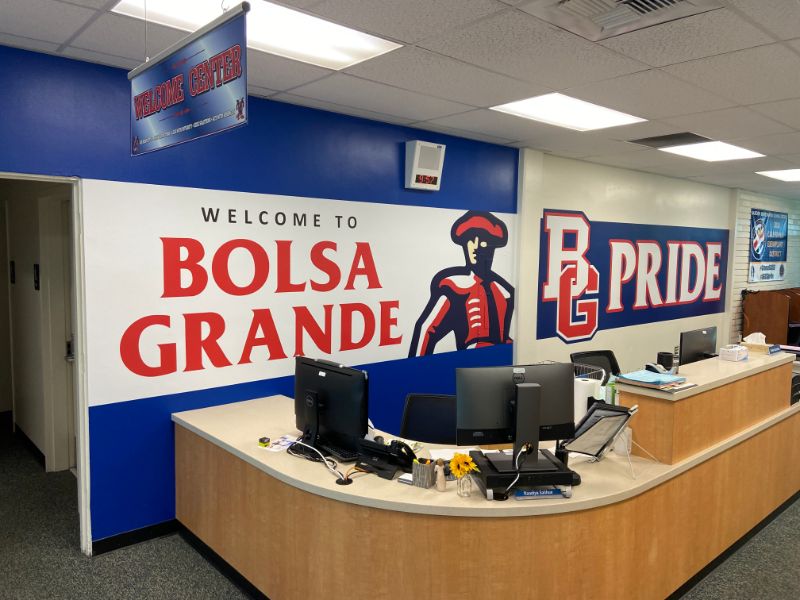 Wall Graphics Transform High School Administration Building in Orange County CA