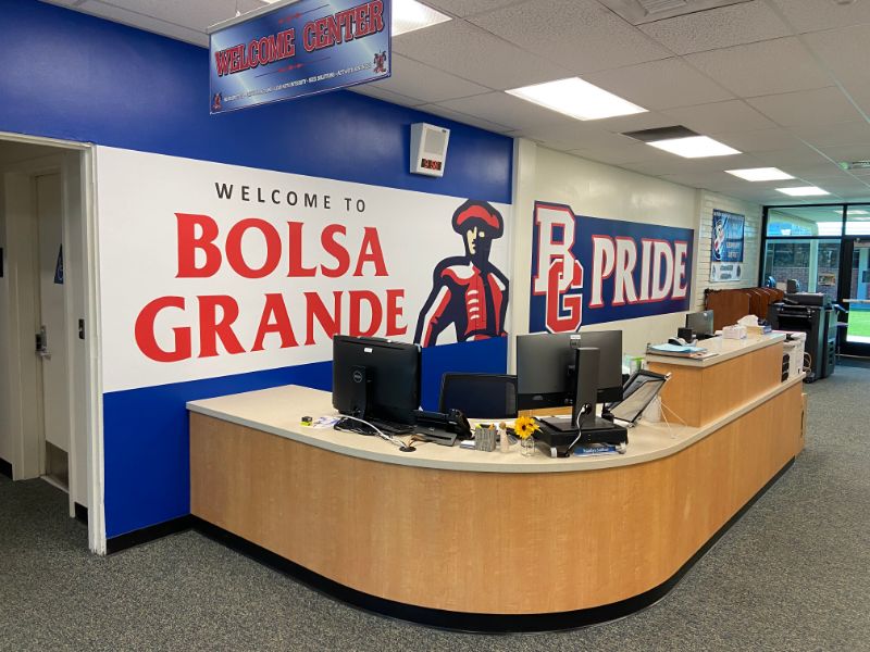 Wall Graphics Transform High School Administration Building in Orange County CA