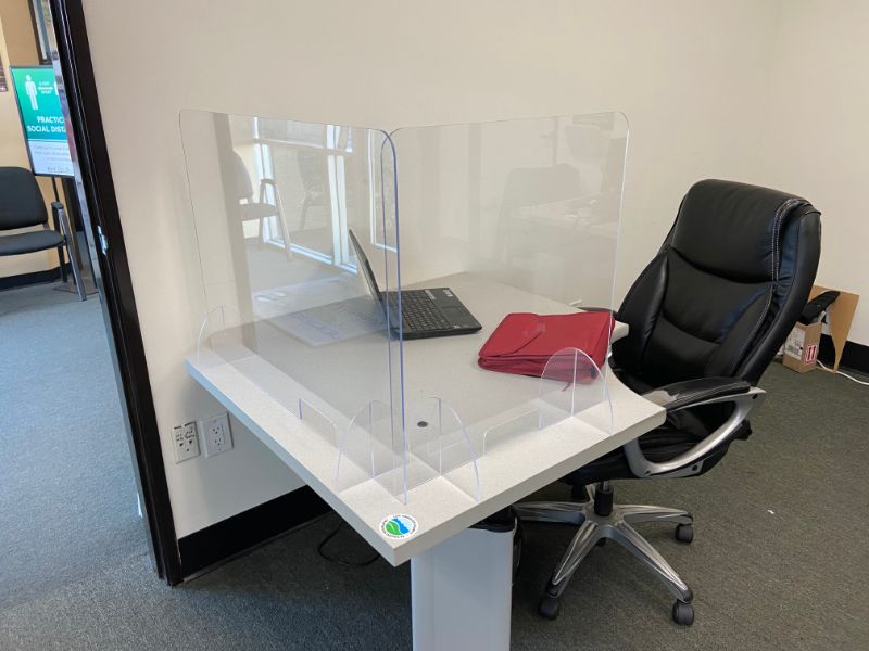 Plexiglass Desk Shields for COVID-19 Protection in Orange County California