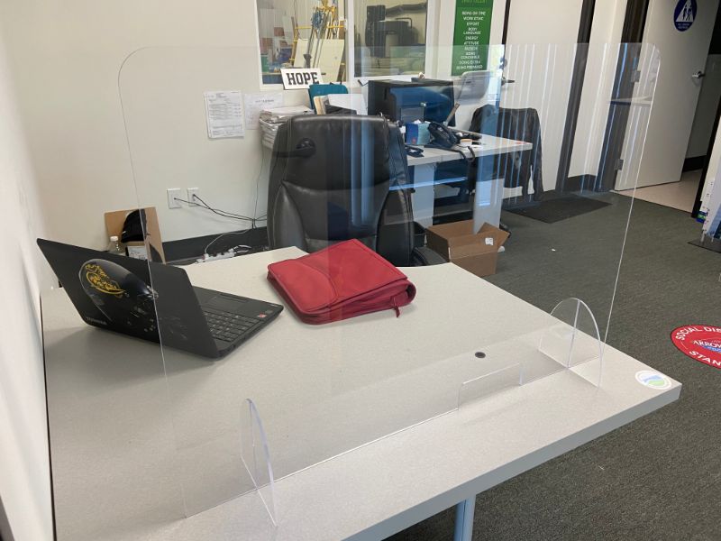 Plexiglass Desk Shields for COVID-19 Protection in Orange County California