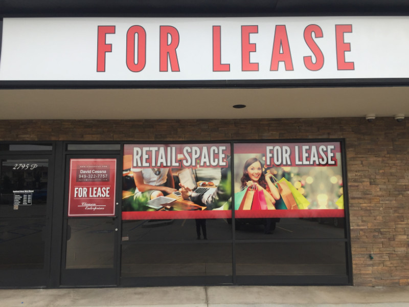 Graffiti Proof Commercial Property “For Lease” Signs and Graphics in Orange County