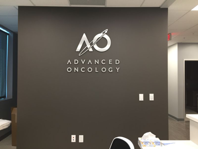 custom office logo sign and vinyl wall graphic