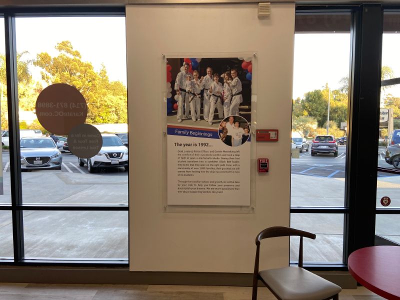 acrylic wall panel sign in Fullerton