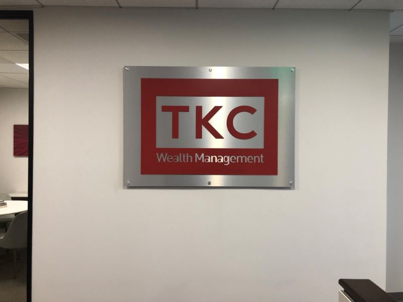 Brushed Aluminum Lobby Logo