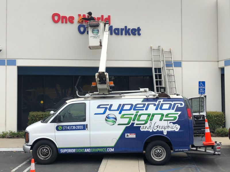 exterior signs for the rebranding in Walnut CA