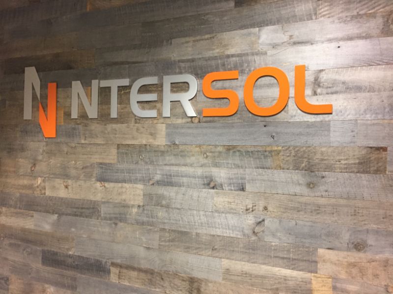 Brushed Aluminum Lobby Logo