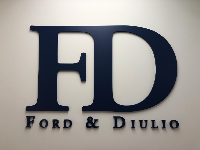 lobby logo signs for law offices in Costa Mesa