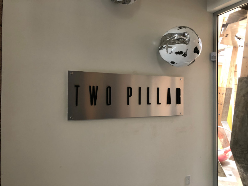 brushed aluminum wall logo in Los Angeles