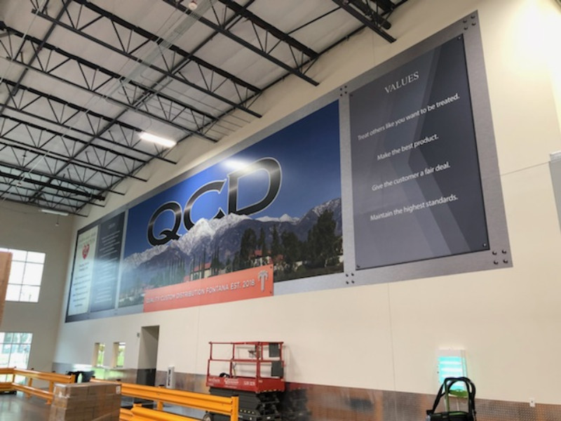 Large warehouse wall murals in Fontana CA