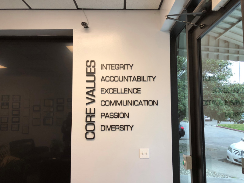 3D office wall lettering in Baldwin Park CA