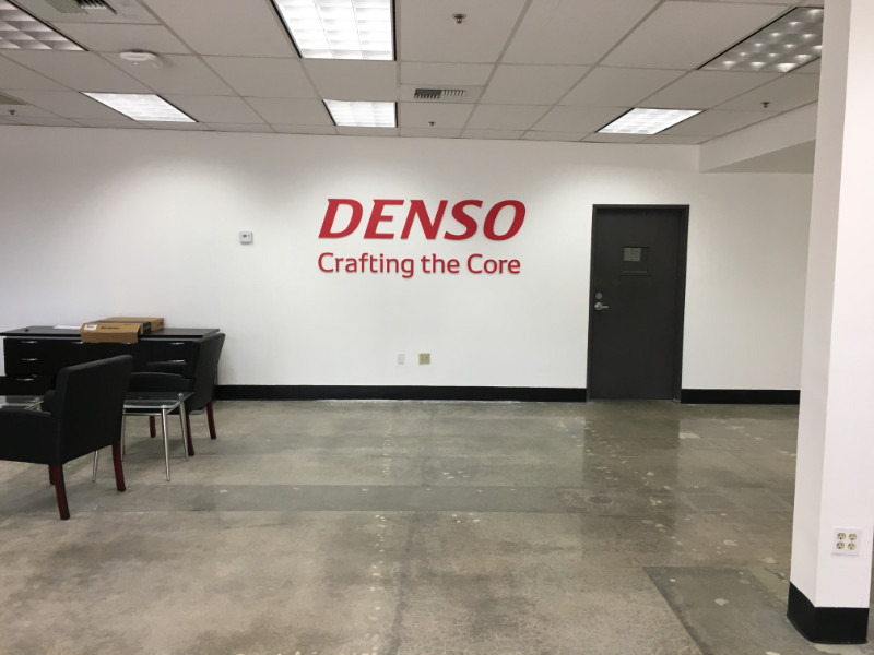 lobby sign and 3D desk logo setup