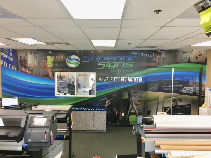 custom designed vinyl wall mural in Orange County