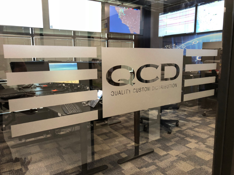 etched and frosted glass graphics in Orange County