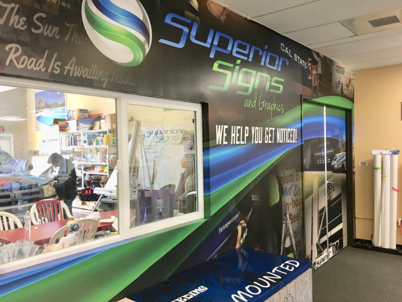 custom designed vinyl wall mural in Orange County