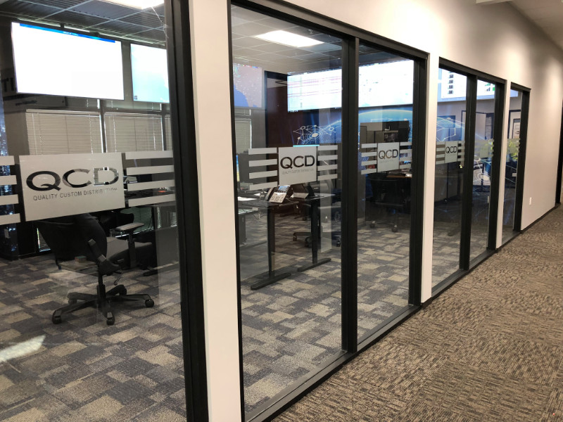etched and frosted glass graphics in Orange County