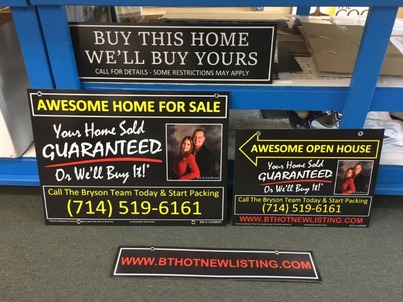 commercial real estate and property for lease signs in Orange County CA