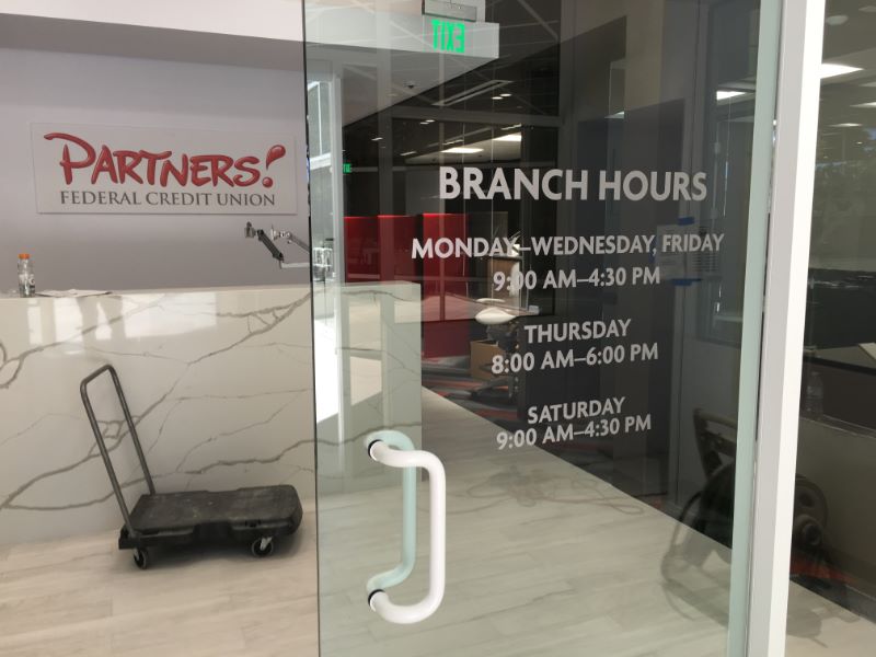 Vinyl lettering for office entry doors in Orange County CA