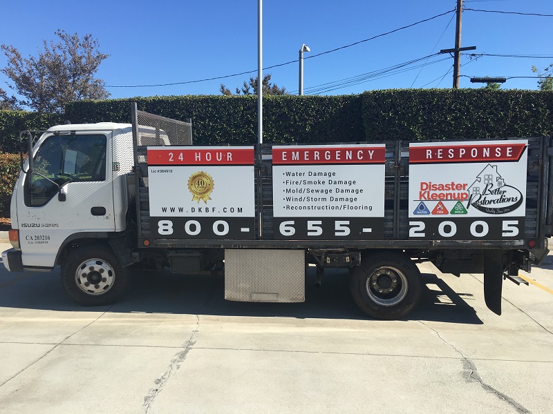 Vinyl graphics for stakebed trucks in Orange County CA