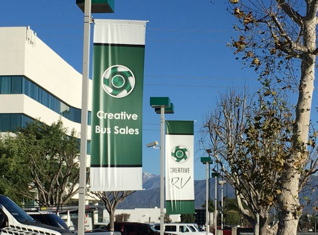 Hand pole banners in Orange County CA