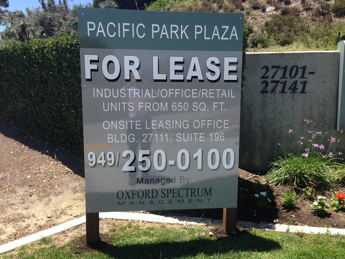 Commercial Property Now Leasing Signs in Orange County CA