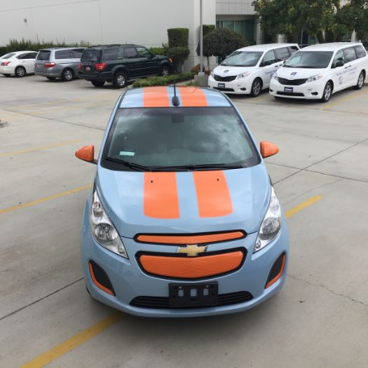 Custom vinyl stripes for Chevy Spark EV Orange County CA
