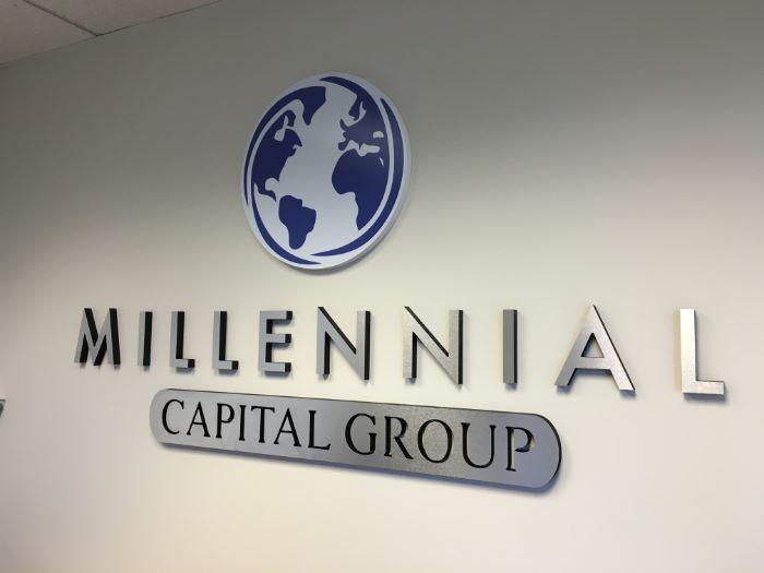 Brushed Metal and Digital Print Lobby Signs Irvine CA