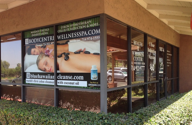 Vinyl window graphic for retail stores in Orange County CA