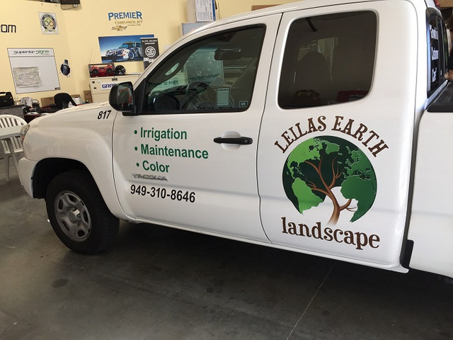 Vinyl decals for landscape trucks in Orange County