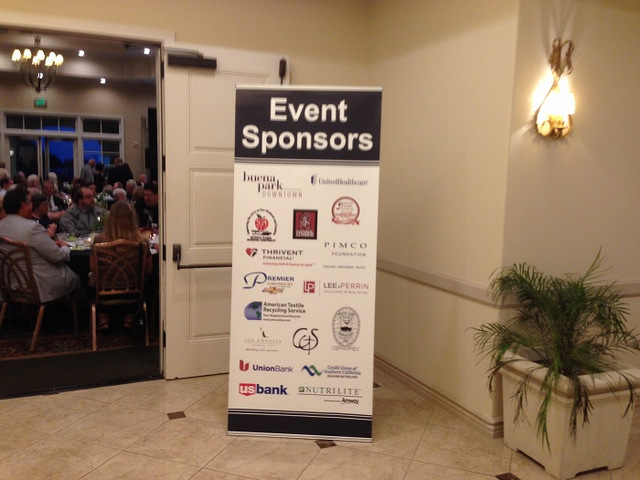 Sponsorship banners for events in Orange County