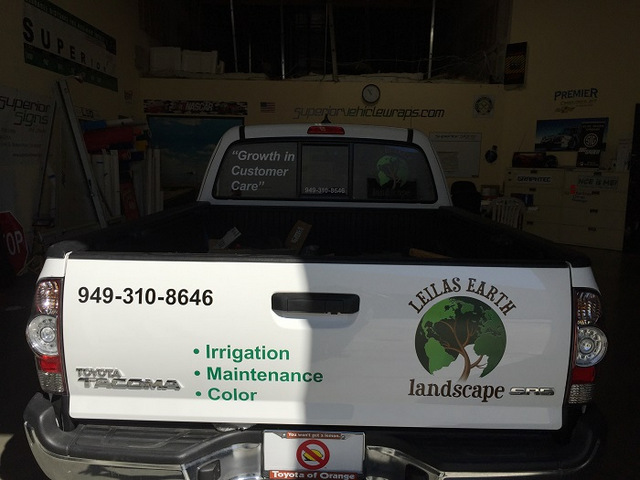 Truck graphics for lawn care companies in Orange County