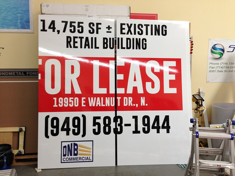 Large Commercial Real Estate Board Signs Orange County