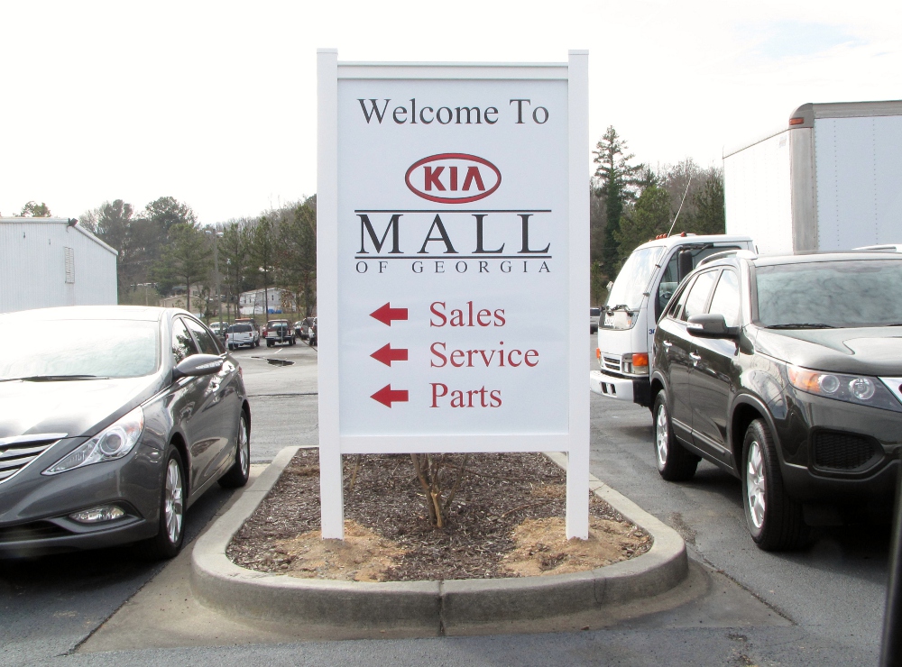 Wall Graphics and Post &amp; Panel Sign Project for Kia Mall of Georgia in Buford, GA