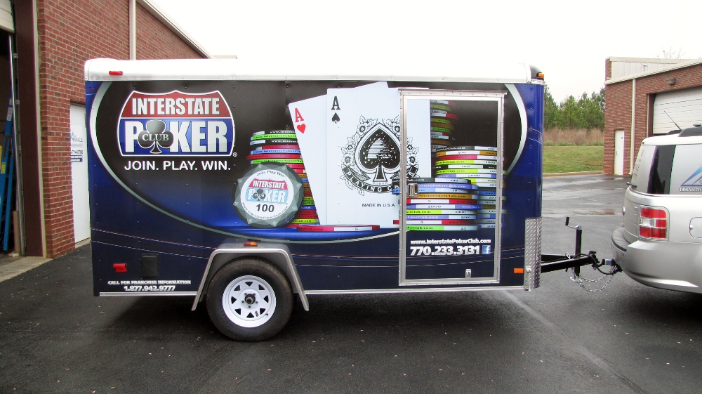 Interstate Poker Club Advertises with Custom Vehicle Wraps for their Trailer Fleet - Atlanta (Duluth), GA