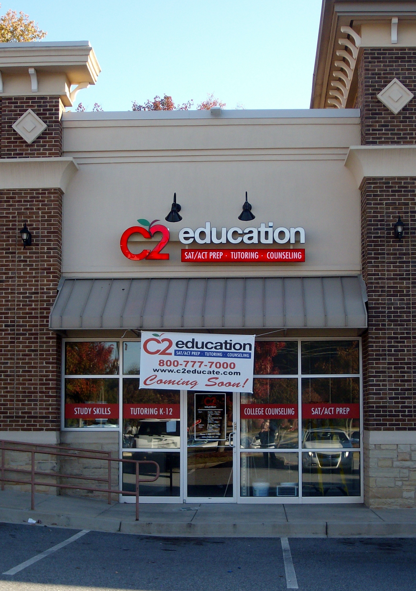 Exterior Channel Letter Signs for C2 Education in Cumming & John's Creek, GA