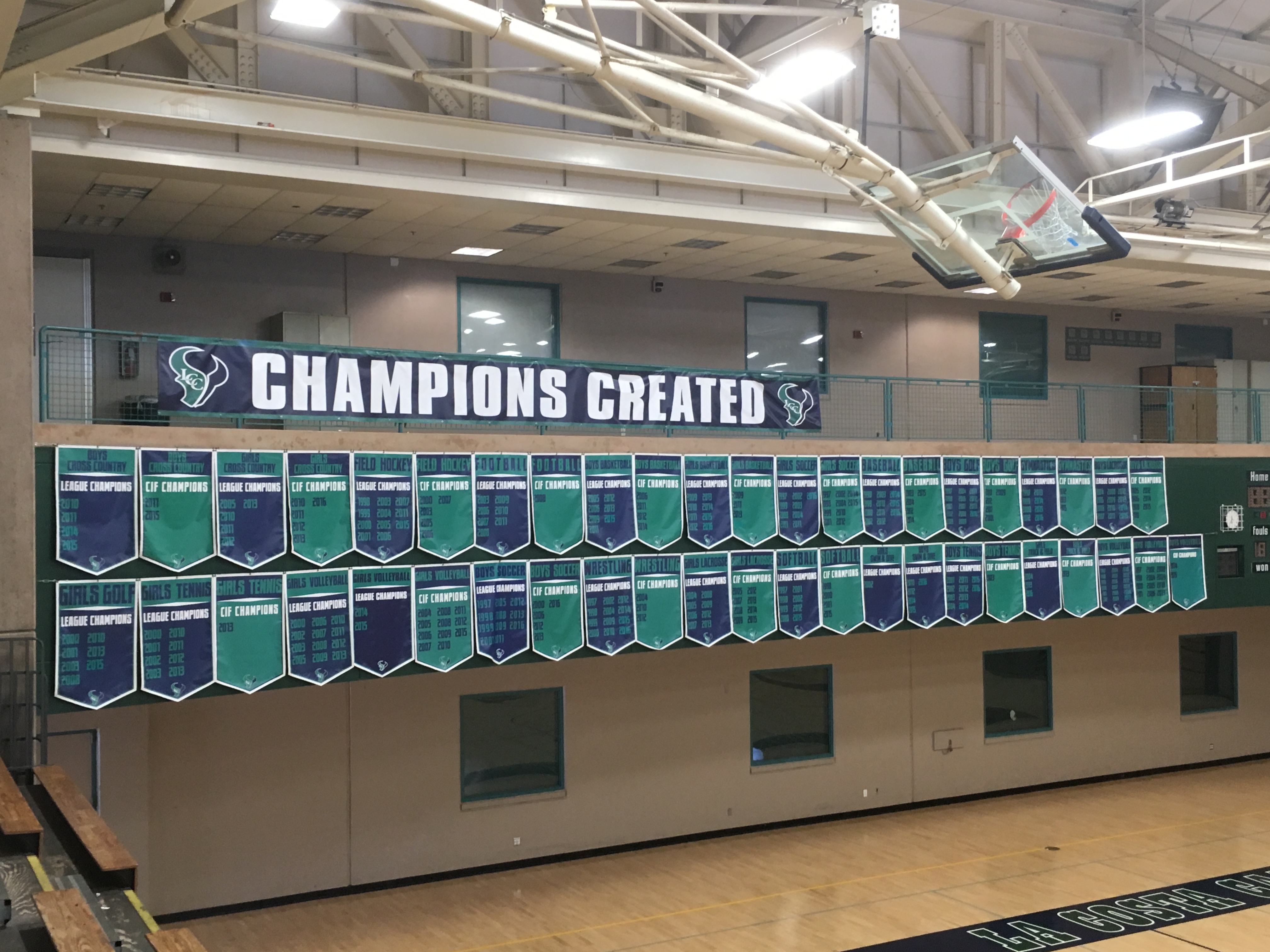 Gymnasium Banners at La Costa Canyon High School 
