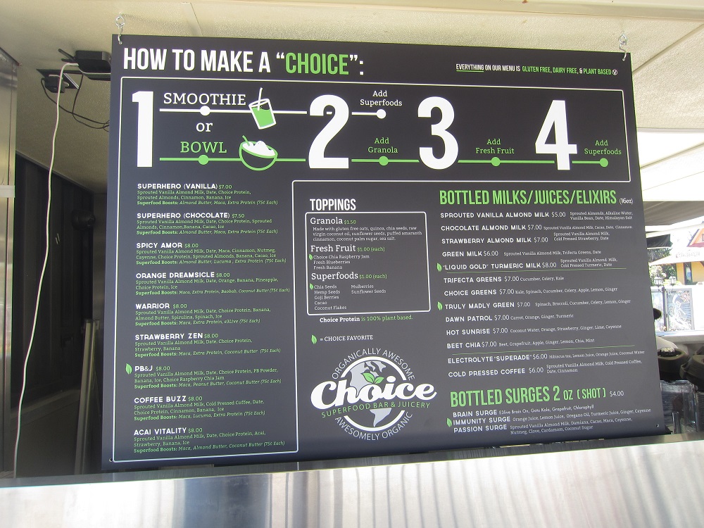 Choice Menu Board Carlsbad