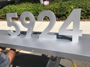 brushed aluminum dimensional letters