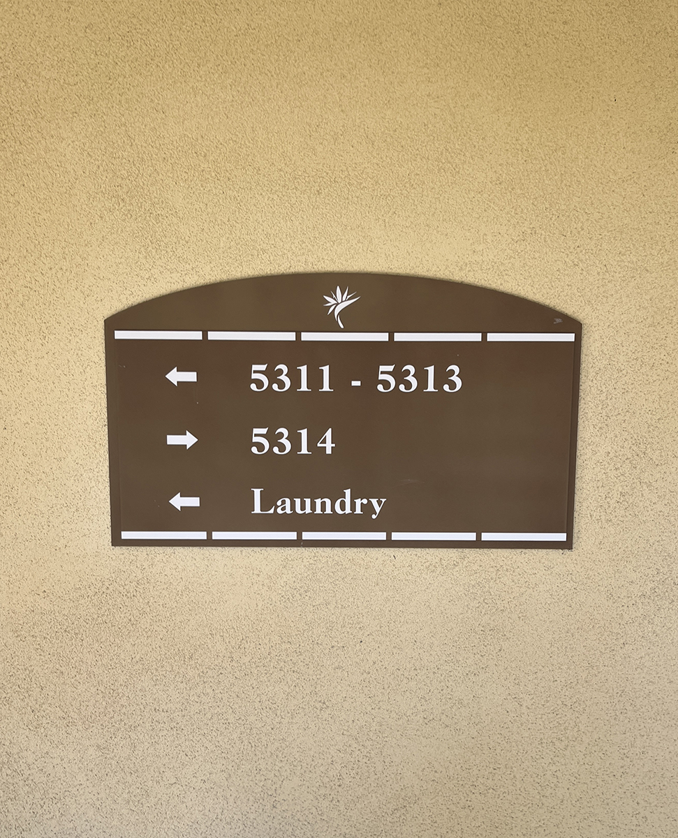 Carlsbad, CA – Deep Bronze Acrylic Directional Signs from Local Sign Shops