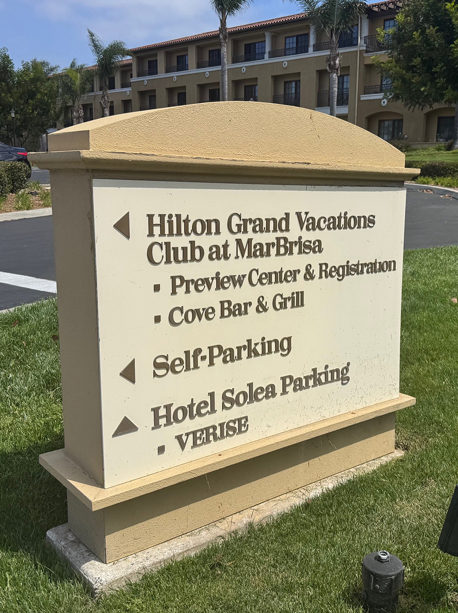 San Diego, CA - Duranodic Bronze Dimensional Letters for Hotel Monument Signs