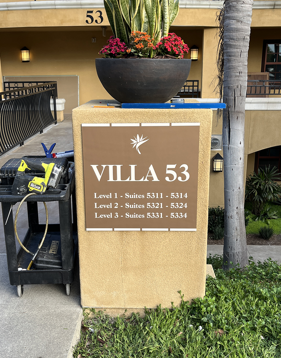 San Marcos, CA - Should Entry Signs Use VHB Tape or Stud Mounting Only?