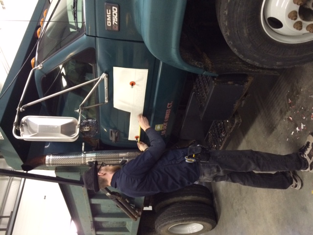 Truck Lettering on the AJ Shea Construction, Essex CT, Fleet