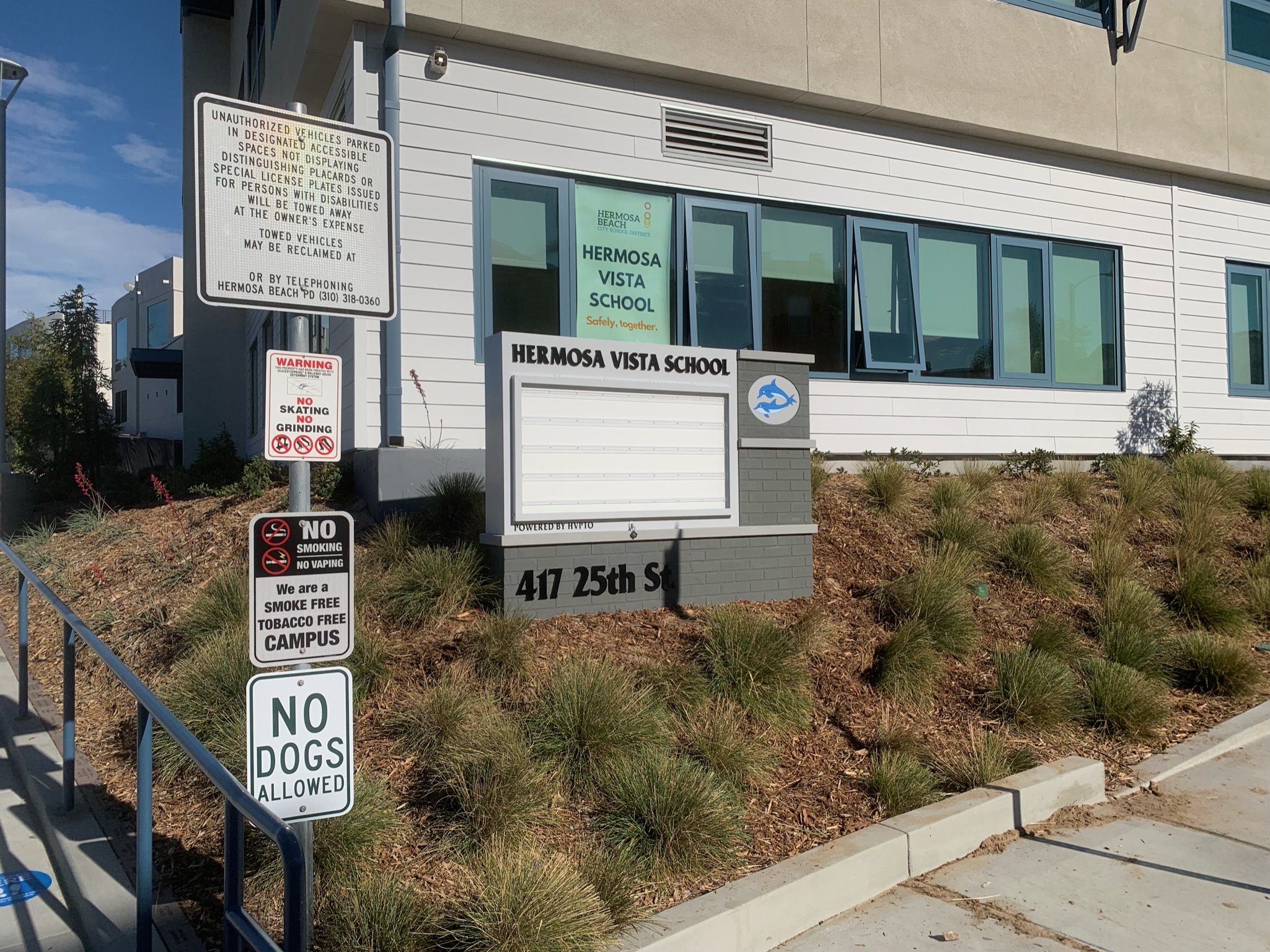 Faux Brick Monument Sign for Hermosa Vista School in Hermosa Beach, CA